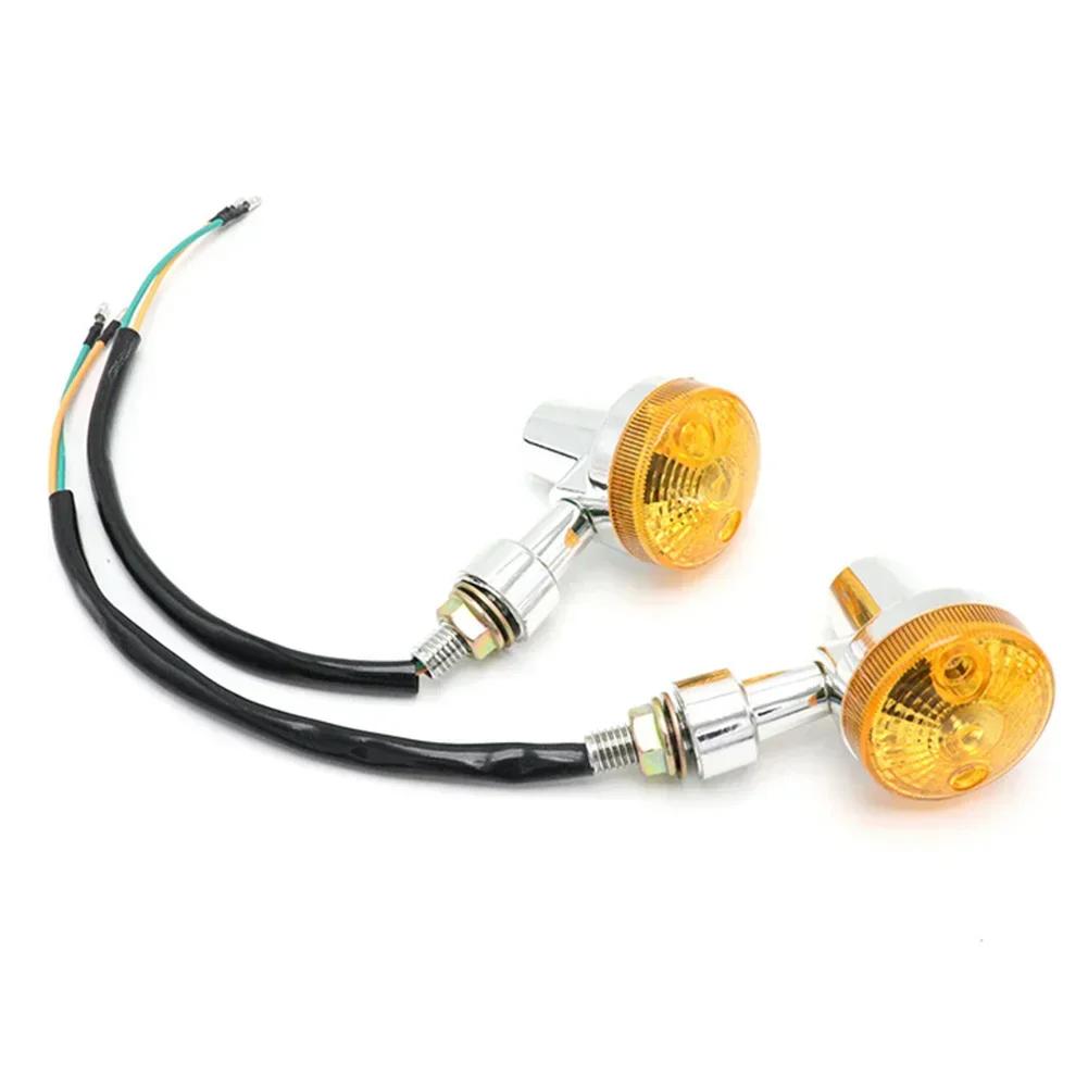 2PCS Universal Motorcycle Led Turn Signal Lights Indicator Lamp Amber Flashers Light for Kawasaki Suzuki Harley Honda Cafe Racer