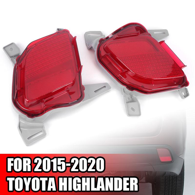 Left Right Rear Bumper Reflector Trim Cover Fog Light No Bulb For Toyota Highlander 2015 2016 2017 2018  Signal Tail Light
