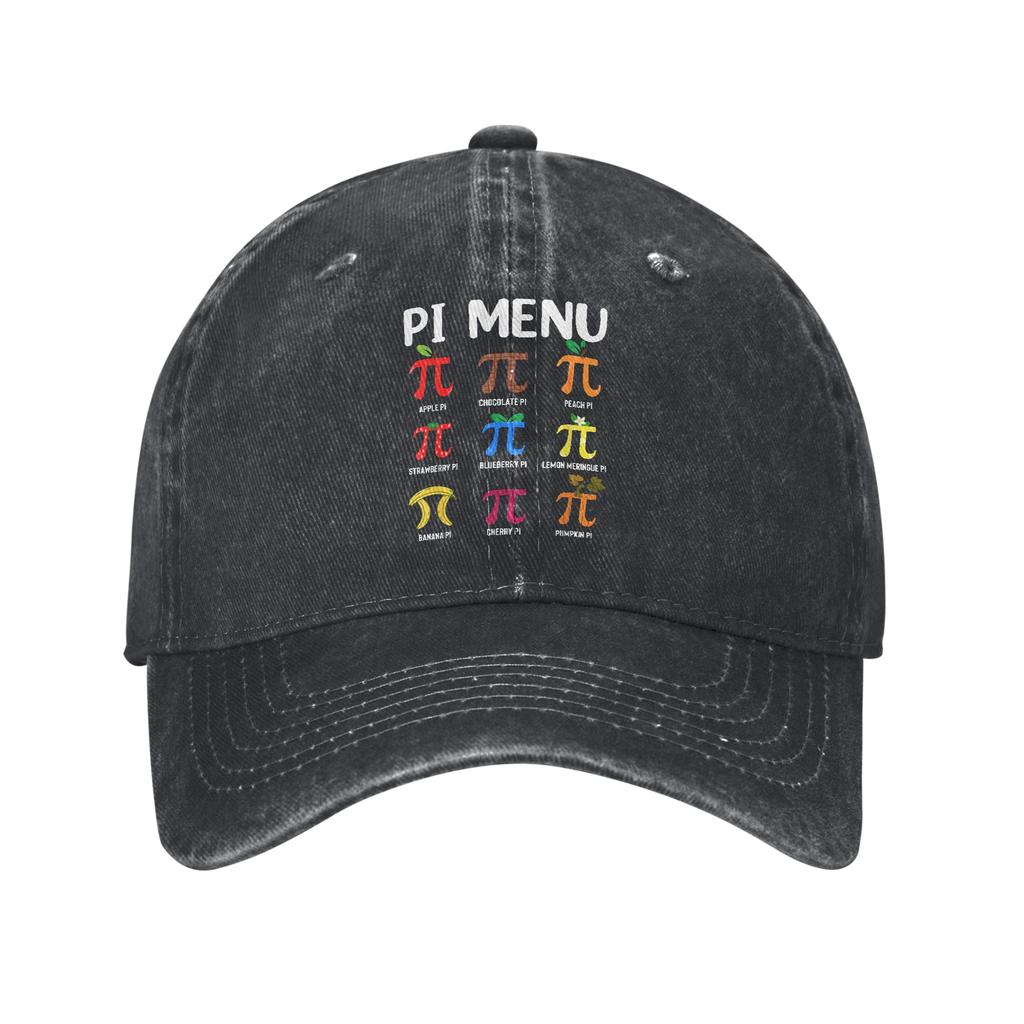 Retro Pi Symbol Vintage Math Lover Geek Baseball Cap for Unisex Women Distressed Denim Washed Outdoor Golf Adjustable Fit Hats Cap