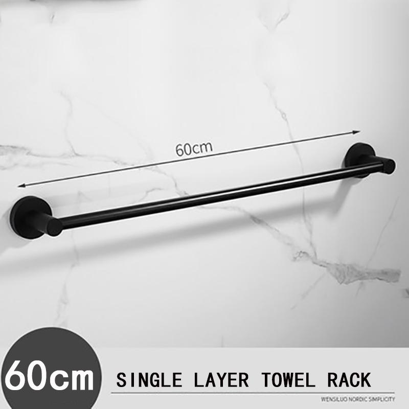 

WJNMONE Black Robe Hook Towel Rail Bar Rack Bar Shelf Tissue Paper Holder Bathroom Hardware Set Bathroom Accessories Zotobon