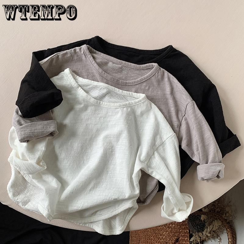 

Long Sleeved T-shirt Versatile Korean Base Shirt Girl and Boys Clothing Baby Top 80