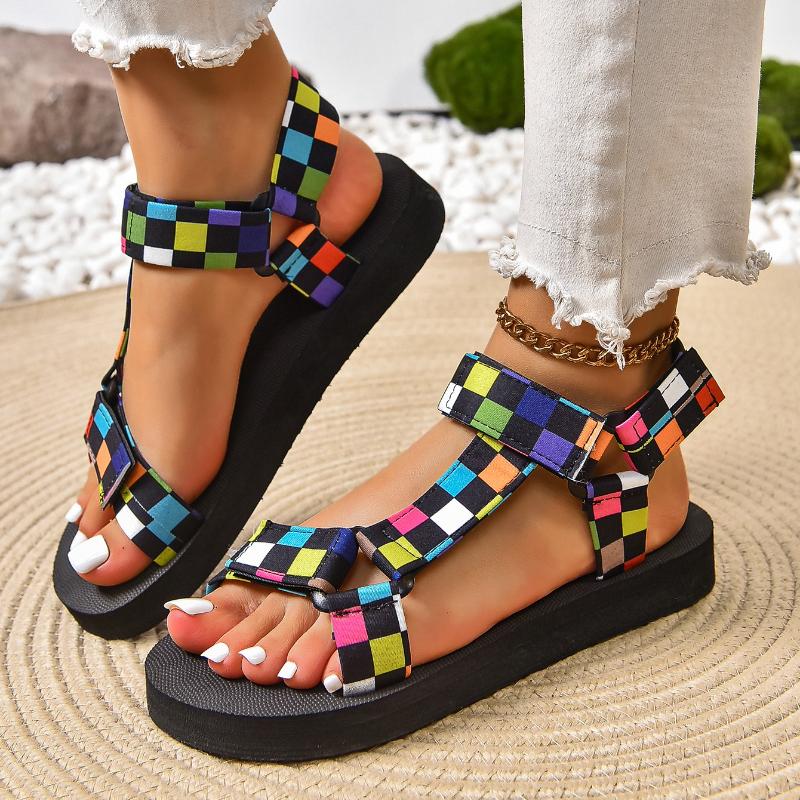 Fashion New Summer Women Casual Sandals Color Flat Casual Lace Up Bow Shoes for Women Fashion Outdoor Beach Sandals Zapatos De Mujer