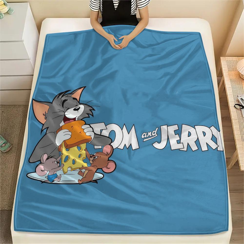 Tom and Jerry2 Flannel Blanket, High quality Comfortable for All Seasons, Home Decor, Warmth and Comfort