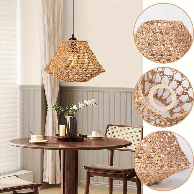 1PC Macrame Pendant Boho Chic Handmade Hotel Room Lighting Fixture Bohemian Homestay 30x30x19.5cm