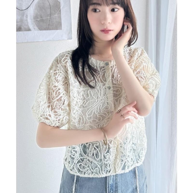 DIMANAF New 2025 T-Shirt Women Knitting Short Sleeve Hollow Lace Summer Style Basic Tops Tees Loose Clothing