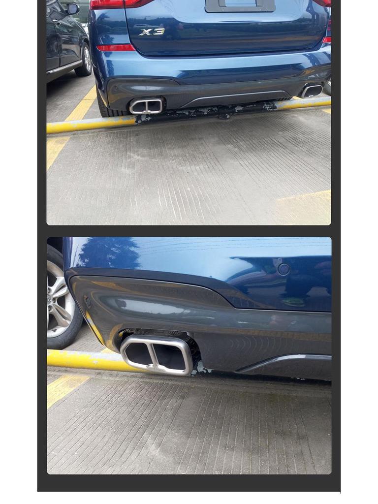 Stainless Steel Exhaust Pipe Cover for 18-21 BMW X3 - Bright Silver Tailpipe Frame Accessory