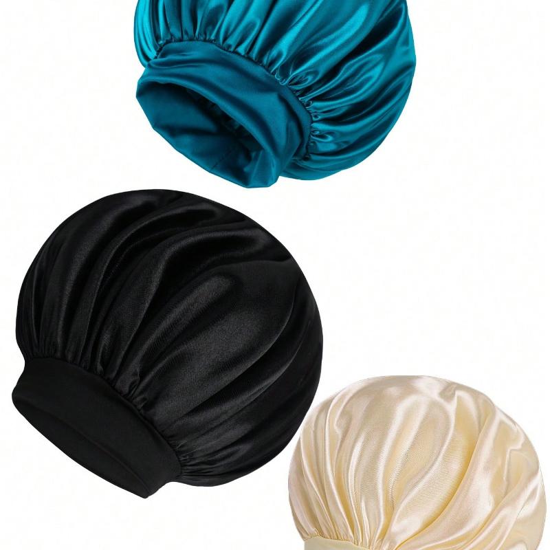 Solid Hair Bonnet Silk Bonnet Satin Bonnet Valentine's Day Valentines Hair Protection Cap Black Nighttime Care Daytime Home Comfort Beauty Tool