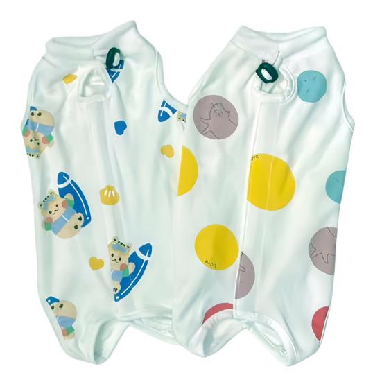 Herstelpak voor Katten Zachte Katoenen Kleding Schattige Cartoon Print Kat Vierpoot Kleding