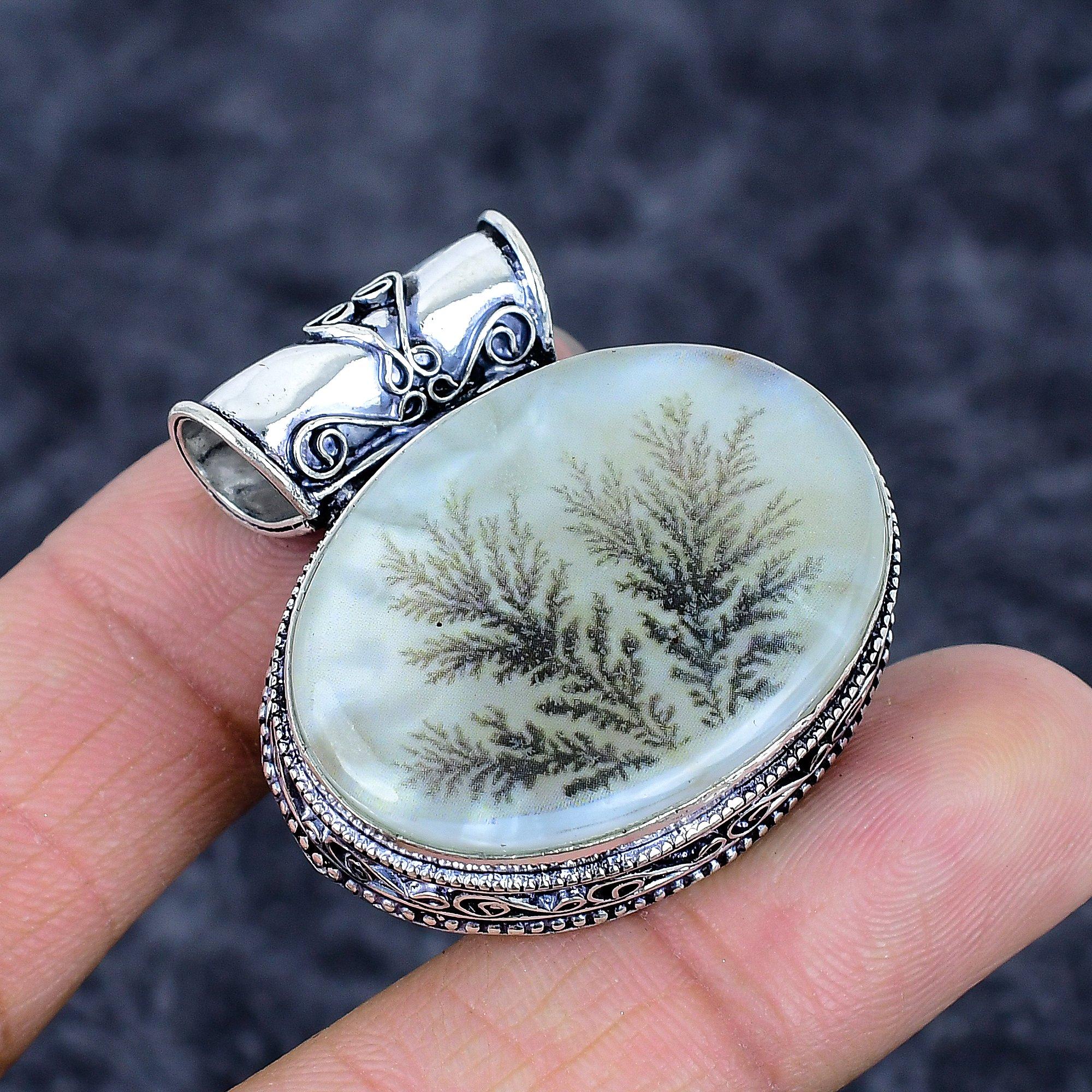 

Dendrite Opal Gemstone Handmade 925 Sterling Silver Jewelry Pendant 1.50 M-3274