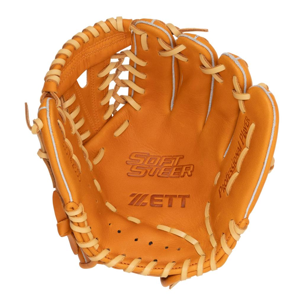ZETT Baseball Softball Limited for Boys and ZETT Baseball Swallow Sports Soft Brown X Pastel Glove, Glove, All-Around, Edition, Juniors, Children's,