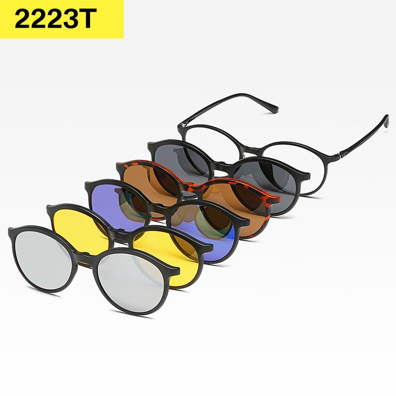 6In1 Tr Magnetic Frame Sunglasses Tr Hanging Frame With Interchangeable Lenses For Men And Women Sunglasses