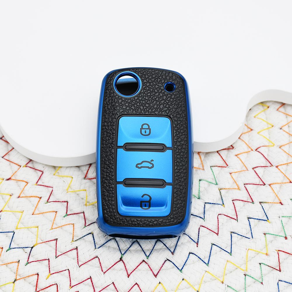 Tpu Leather Car Key Case Cover For Vw Volkswagen Golf 4 5 6 Mk6 Polo Tiguan Passat B5 B6 B7 Jetta Lavida For Skoda Octavia