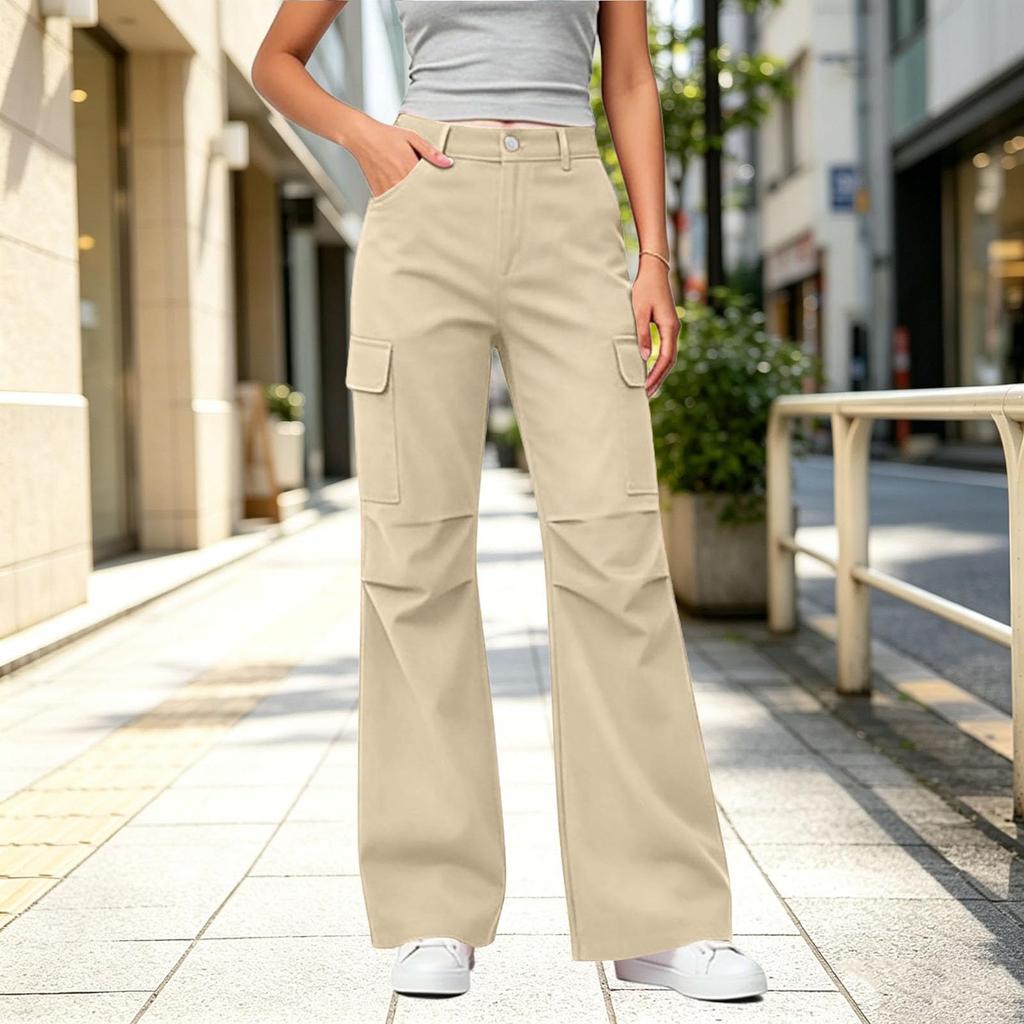 Women's Casual Loose Fit Cargo Pants with Multiple Pockets for Everyday Wear