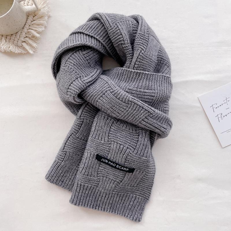 New knitted wool scarf women's autumn and winter thickened warm student couple scarf men's versatile trend