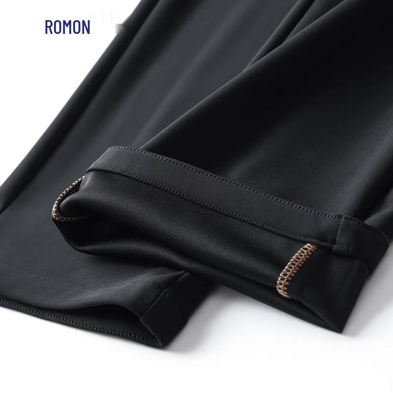 ROMON Men's Thick Anti-Static Business Casual Straight-Leg Pants