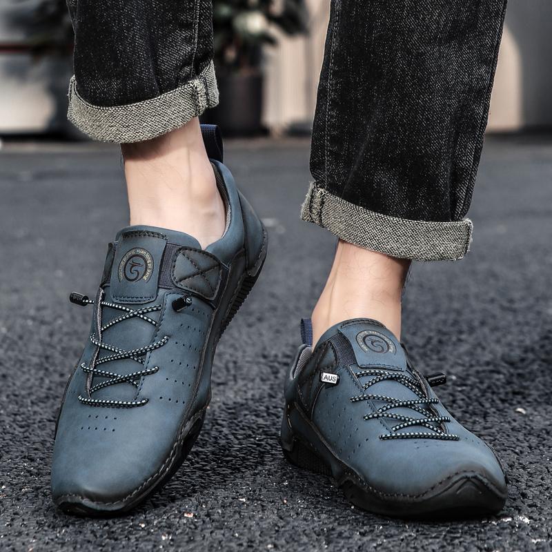 Fashion Autumn Hot Selling Men's Leather Casual Shoes Soft Soled Comfortable Oxford Shoes Versatile Men's Camping Mountaineering Shoes