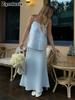 Cotton Strappy Dress Set Summer New Style Temperament Lazy Strappy + Fish Tail Dress Long Dress Set