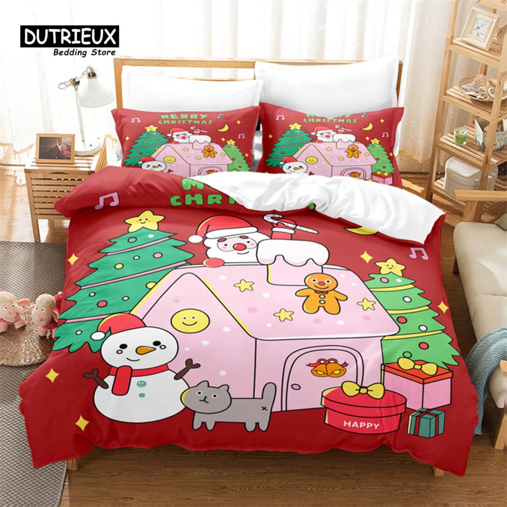 

Рождественский постельный комплект Рождественский Санта Набор пододеяльников 3D Рождественское Рождественское постельное белье Размер Queen Модный дизайн EU single(135x200cm)