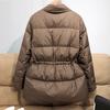 Down Jacket Winter Women White Duck Down Coat Female Notched Collar Double Breasted Coats Casual Lady Drawstring Puffer Outwear