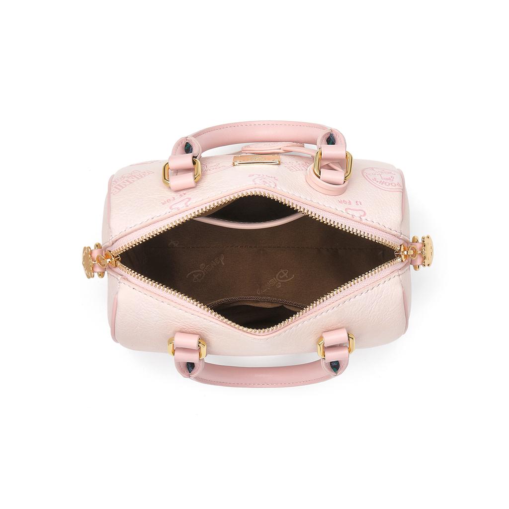 New Disney Winnie The Pooh Series Synthetic Leather Boston Bag Crossbody Bag One Shoulder Handbag Women's Pink/Ecru DHF51726-C1