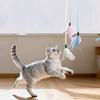 Διαδραστικό Παιχνίδι Κουδουνίστρα Γάτας Παιχνίδι Φτερών Γάτας με Κουδούνι Ελαστικό Διχτυωτό Σωλήνα Παιχνίδι Κουδουνίστρας Γατάκι για Εσωτερικούς Χώρους Ενίσχυση Ένστικτου Κυνηγιού Γατιών