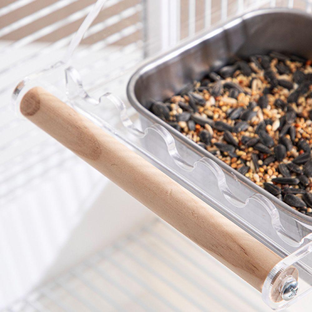 Anti Splashing Cage Mounted Bird Feeder Large Capacity Parrots Food Container Budgie