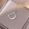 Women's Cross-border Zircon Letter D Geometric Pendant Titanium Steel Necklace