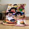 Cartoon Characters Sitting or Playing On Giant Floating Hamburgers. for All Seasons Blanket Lunch Break Throw Gift