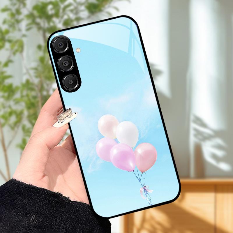 For Samsung A25 A26 Cute Case A35 A36 A55 A56 5G Tempered Glass Phone Cover For Galaxy A15 4G 5G Hard PC Glass Protective Fundas