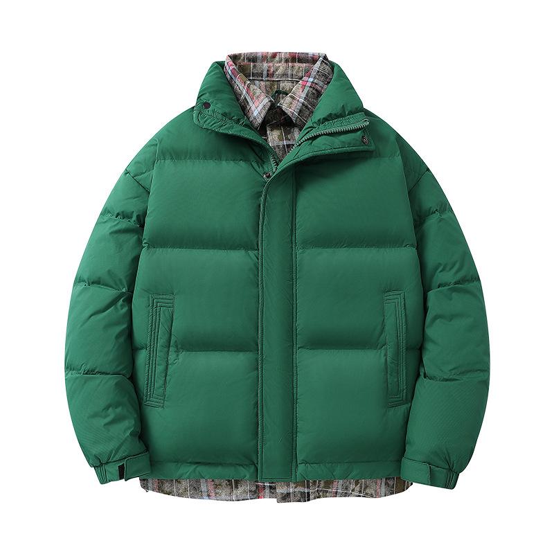 

Новая зимняя мужская пуховая куртка, теплый белый утиный пух, свободная и универсальная, воротник-стойка, утолщенная, модная повседневная одежда для хлеба. 3XL