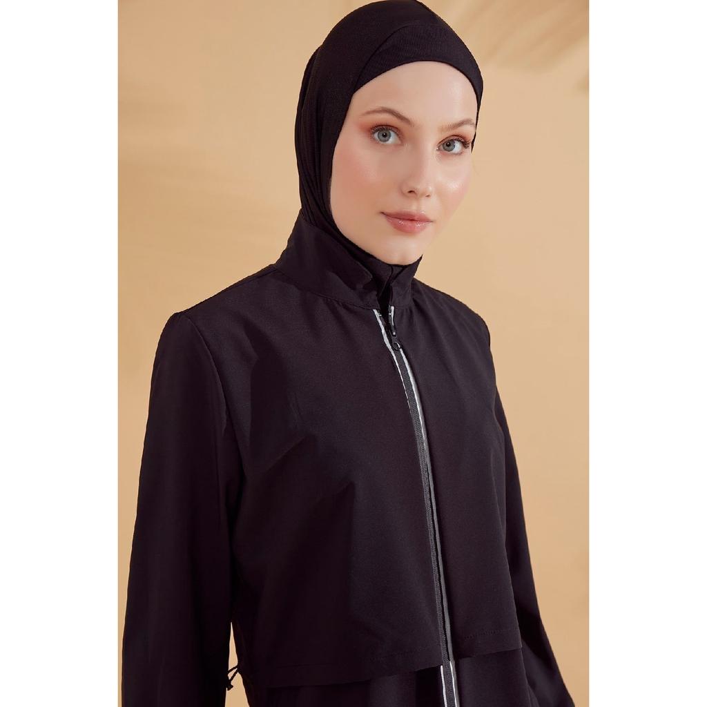 Parat Basic Schwarzer vollständig bedeckter Hijab-Badeanzug M2314
