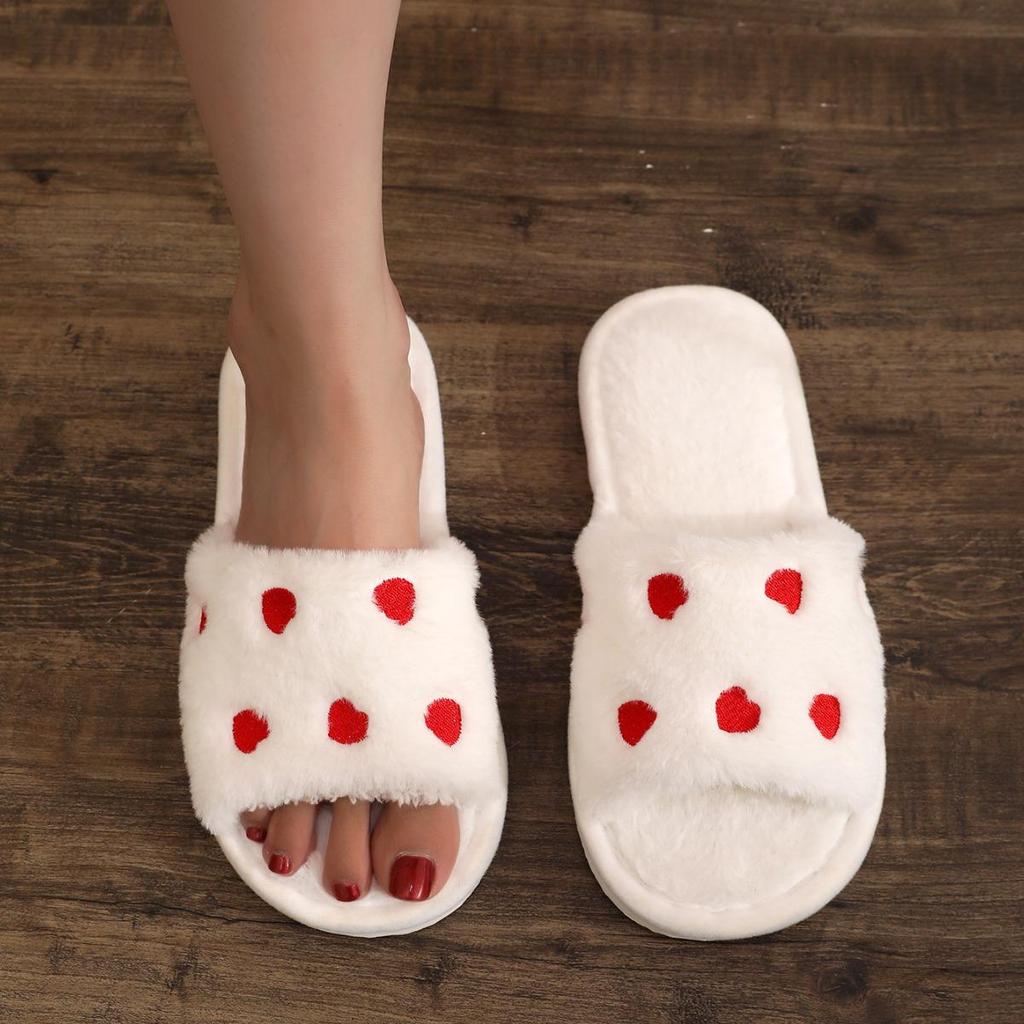 Four Seasons Women's Open-Toe Fluffy Slippers: Cozy, Cute, and Warm.