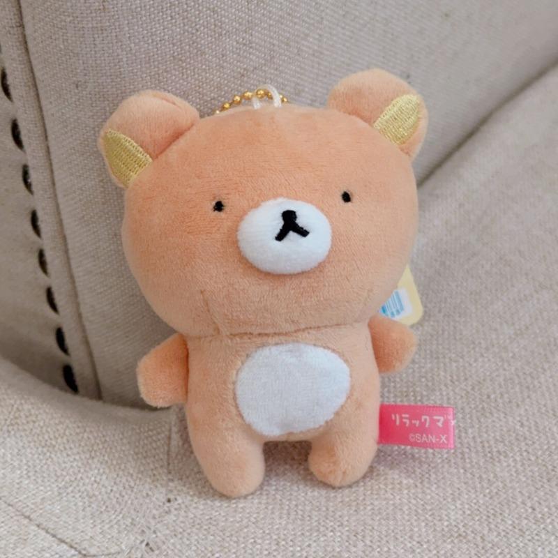 Kawaii Sanx Rilakkuma Beady Eyes Plush Doll Keychain Kiiroitori Foodie Korilakkuma Stuffed Backpack Pendant Cute Keyring Gifts