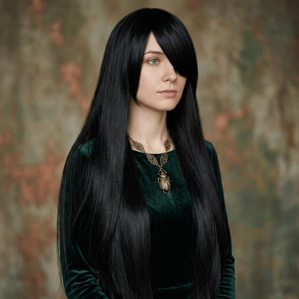 Straight Versatile 39.37inch Handmade Wig Universal Halloween Cosplay Wig  Makeup Party