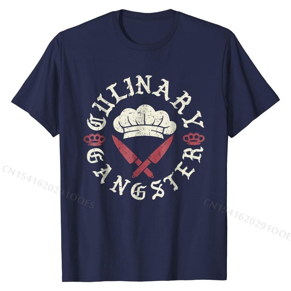 Awesome Cook Gift Shirt Line Cook Culinary Gangster Chef Tee Normal Top T-shirts Latest Tops Shirt Cotton Men Geek