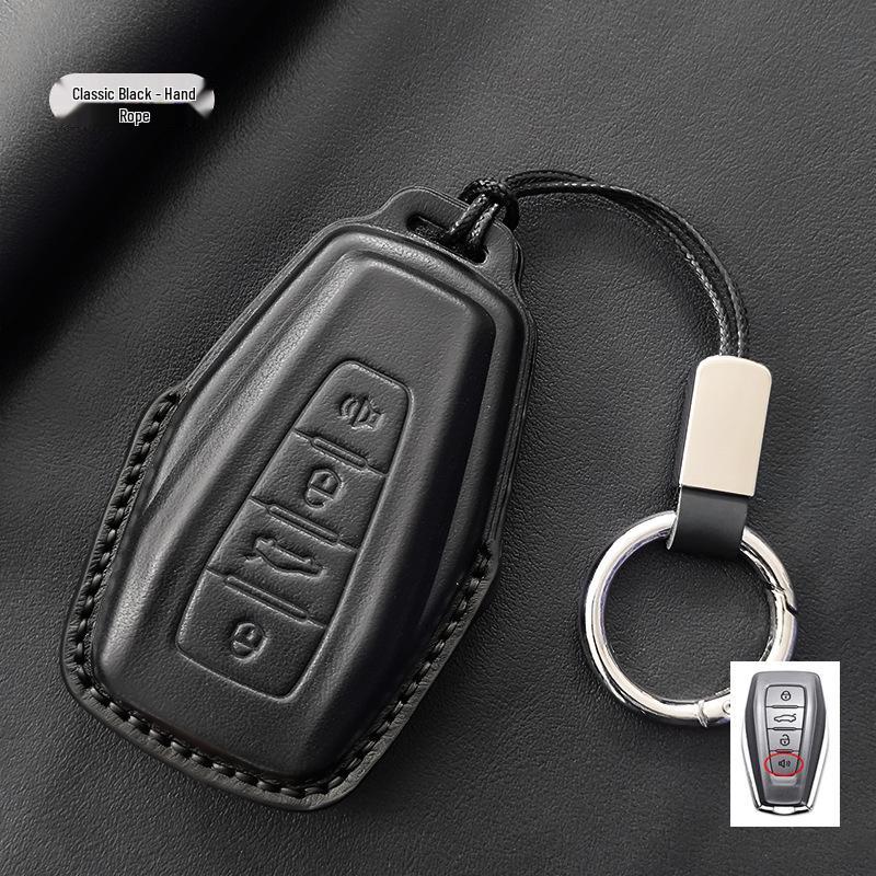Compatible with Geely Emgrand, Binyue, Vision X6, Binrui, Boyue - Genuine Leather Key Case