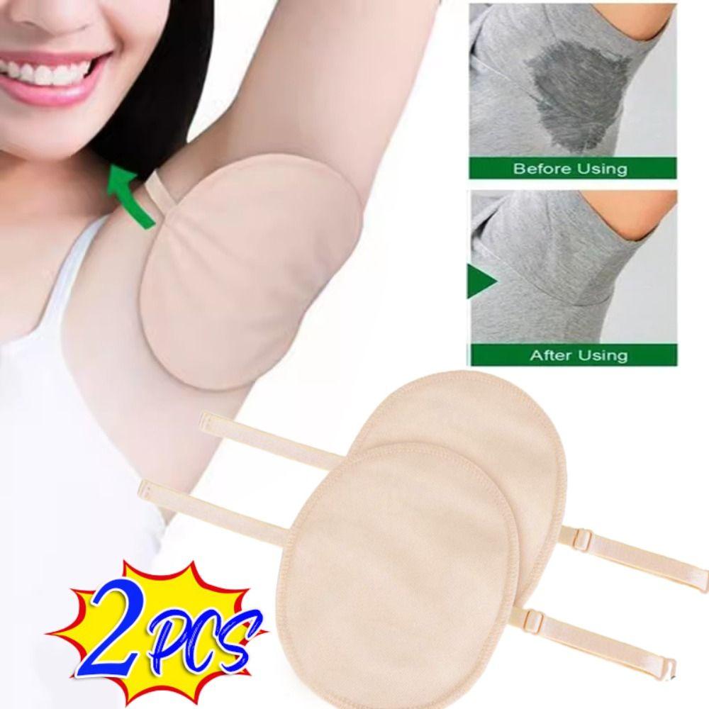 2PCS Washable Sweat Pads Reusable Armpit Sweat Pad New Underarm Sweat Shield Pad for Women Men