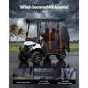 SucceBuy Golf Cart Cover Visible Full-Enclosure 2&2+2;2+2/4 Seater Waterproof Oxford PVC Coating Windproof Hook Fits Most Carts
