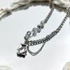 Original Iceberg Cracked Ice Bead Zircon Sweater Chain Women American Geometric Sweet Cool Wind Long Clavicle Necklace Daily Street Decor Jewelry