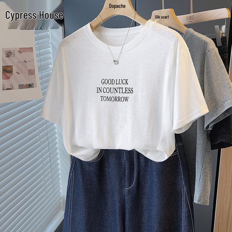 Women s Letter Print Round Neck T-Shirt S