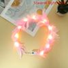 Led Feather Wreath Crown Light-Up Luminous Headdress For Women Girls Wedding Christmas Glow Party Decoration