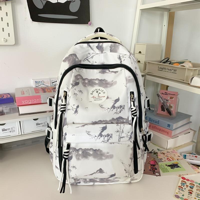 Студенческий школьный рюкзак женский большой вместимости с принтом рюкзак для учеников — фото 9