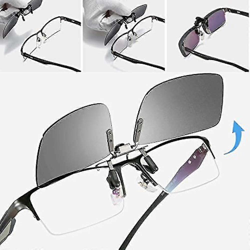 3 Pack, Clip On Flip Up Polarized Lens For Uv Protection Sunglasses/dian01