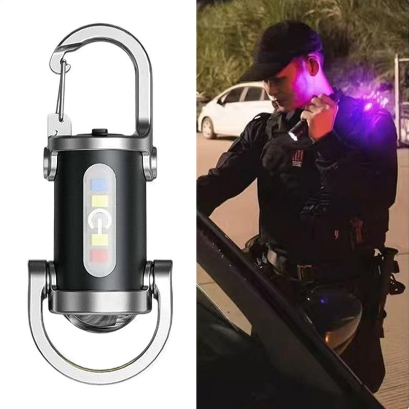 Powerful COB LED Flashlight Keychain USB Rechargeable Hanging Portable Flashlight Waterproof Keyring Camping Walking Pocket Lamp