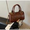 Niche Wide Shoulder Strap Cylinder Messenger Bag Women's 2025 New Retro Boston Bag Casual Versatile Portable Shoulder Bag