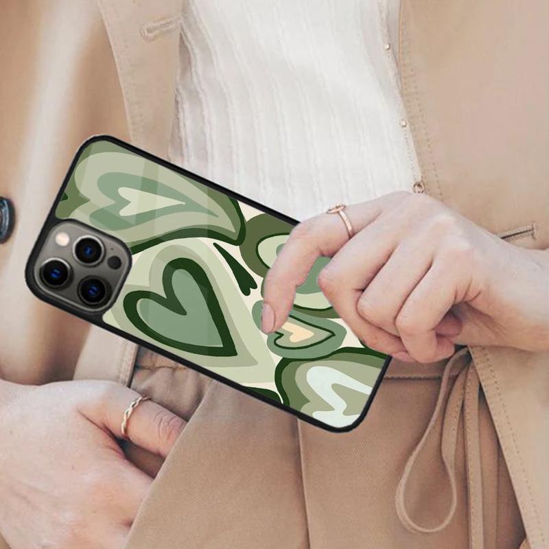 Sage Green Coffee Love Heart Latte Magnetic Phone Case For APPLE iPhone 17 Air 16 14 13 12 Pro Max 15 Plus MagSafe Cover