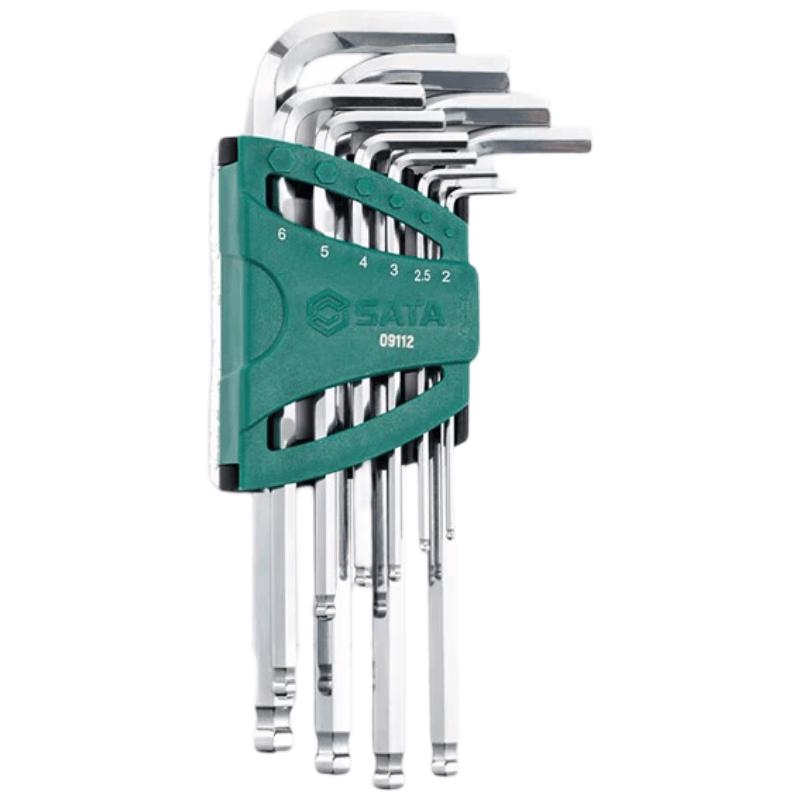 SATA 10-Piece Extended Metric L-Type Hex Key Wrench Set
