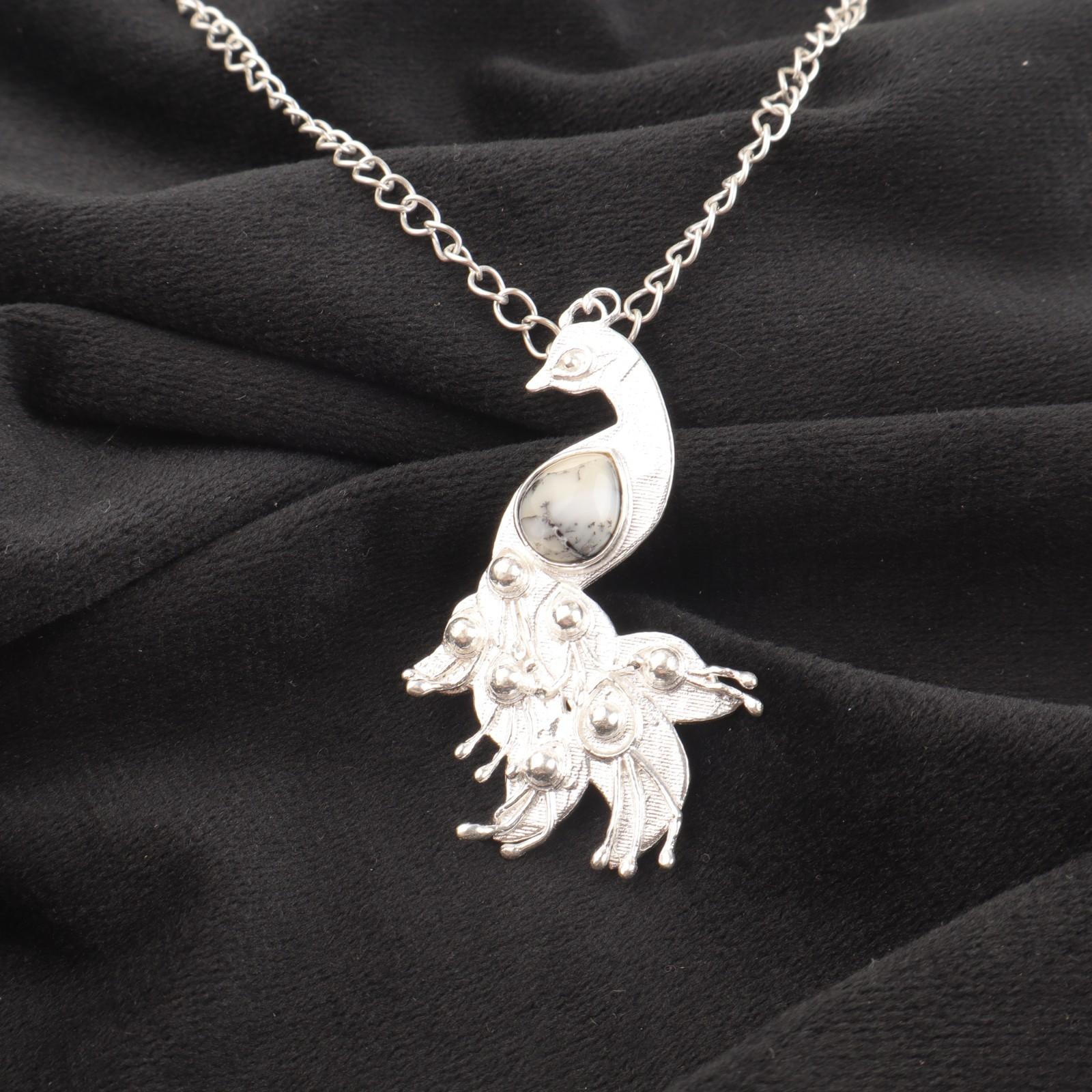 

Dendritic Opal Gemstone 925 Sterling Silver Jewelry Pendant 2 Gift For Wedding CP-21-26