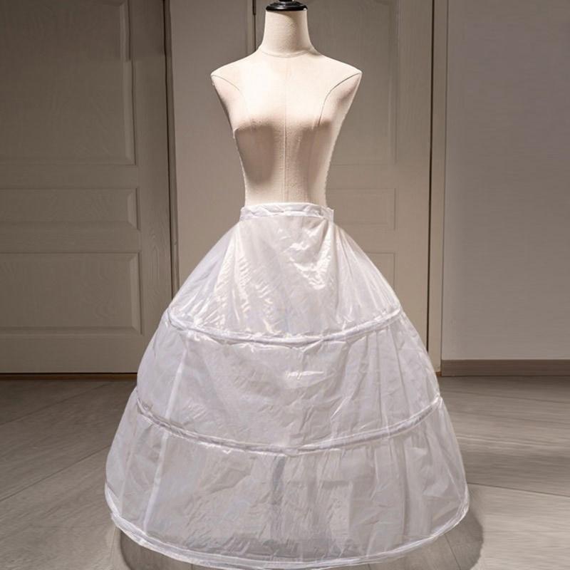 Bride Gown Petticoat with 3 Hoops Support Elastic Waist Band Tulle Underskirt for Wedding Dress and Evening Gowns