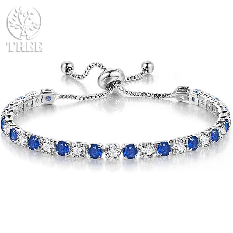 Edele 925 Sterling Zilveren Armband Ketting Luxe Kleur Kristal Hand Sieraden Voor Vrouwen Charme Bruiloft Cadeau Feest 18cm